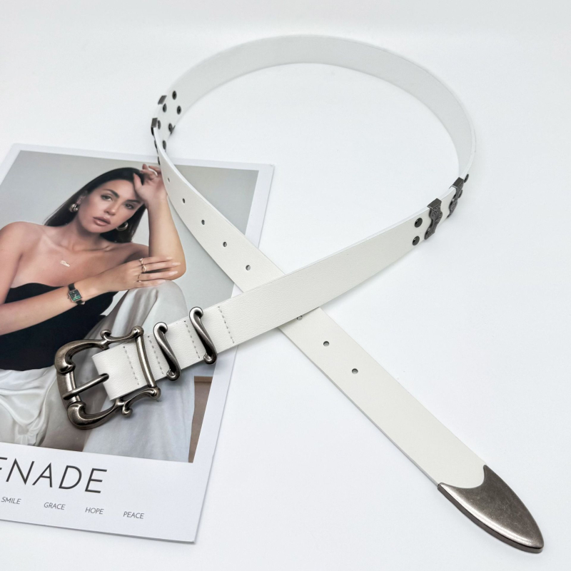 Unisex PU pojas s motivom irisnog cvijeta i Kendo motiva, zapadni stil mode, minimalistički pojas za traperice