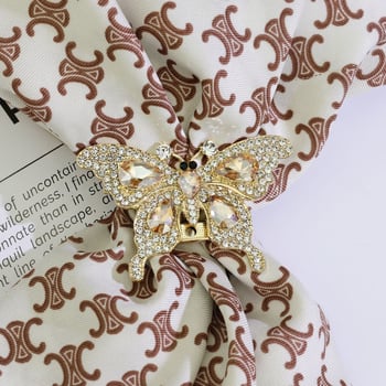 Leptir broš od legure s dijamantnim ukrasom, za svileni šal, elegantan dodatak odjeći