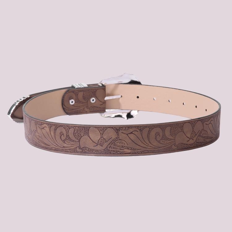 Ženski smeđi PU kaiš s personaliziranim otiskom, casual kaiš za traperice
