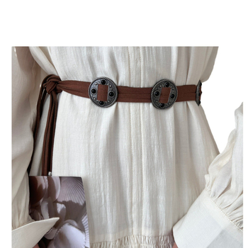 Retro etno pojas za struk s bakrenim novčićima, pleteni resici, ženski Boho dodatak uz suknje i traperice