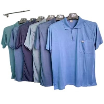 Nyári férfi poloing, csíkos, rövid ujjú, galléros, laza szabás, üzleti megjelenés