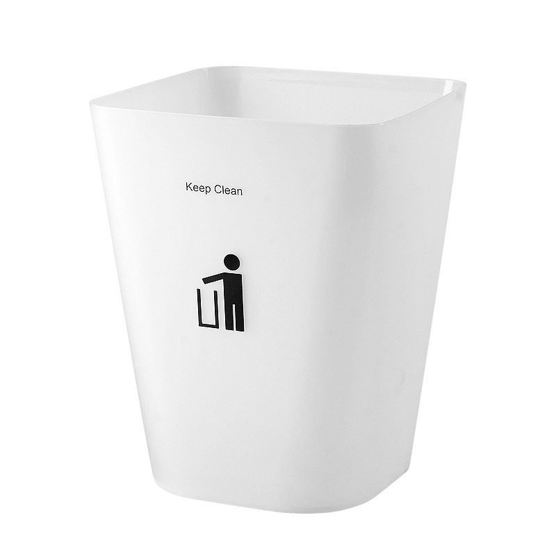 Nordijski minimalistički plastični kantu za smeće, kvadratnog oblika, bez poklopca, 12 L, za kućanstvo (kuhinja, kupaonica, spavaća soba, dnevni boravak)
