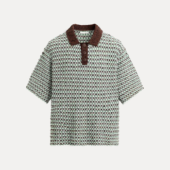 Muško polo majica s jacquard uzorkom, slobodan kroj, kratki rukavi, 7140407, proljeće 2026