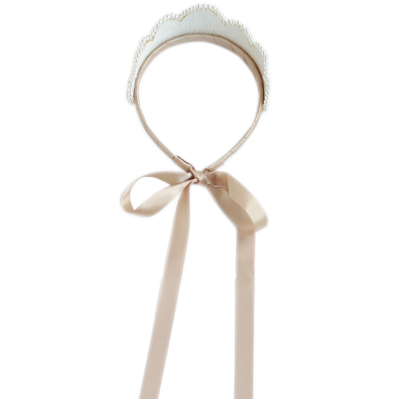 Diademă pentru copii cu funda și perle, coroană aur și argint – accesoriu prințese pentru ziua de naștere