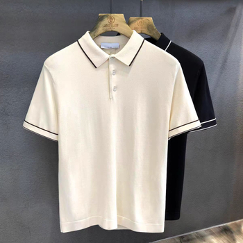 Polo pentru bărbați, vară, mânecă scurtă, din amestec de poliester, stil casual elegant pentru afaceri