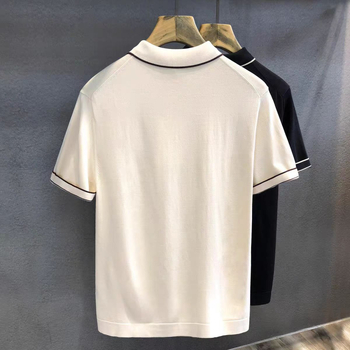 Polo pentru bărbați, vară, mânecă scurtă, din amestec de poliester, stil casual elegant pentru afaceri