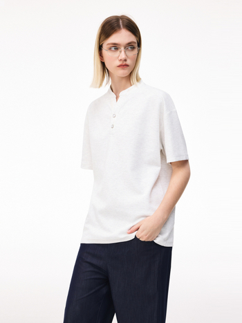 Polo majica u stilu Old Money, V-izrez, kratki rukav, jednobojna, proljeće-ljeto 2026, unisex, casual top