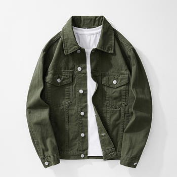 Vintage utcai denimdzseki japán stílusú hatásokkal, fehér, férfiaknak, divat