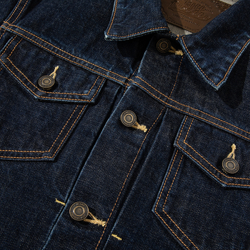 15 oz teška američka vintage selvedge denim jakna s crvenim rubom, vrhunska izrada, standardni rameni kroj, muška jakna u trendu