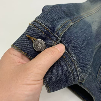 Vintage farmerdzseki erős mosással, retro stílus, uniszex, amerikai casual kabát