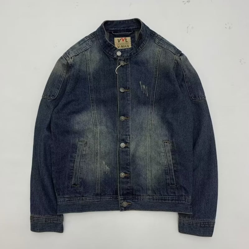 Vintage farmerdzseki erős mosással, retro stílus, uniszex, amerikai casual kabát