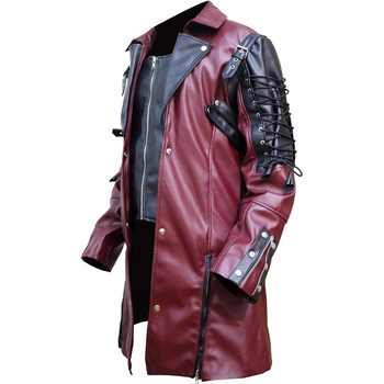 Muška PU kožna jakna za motocikle u gotičkom stilu, steampunk retro dizajn