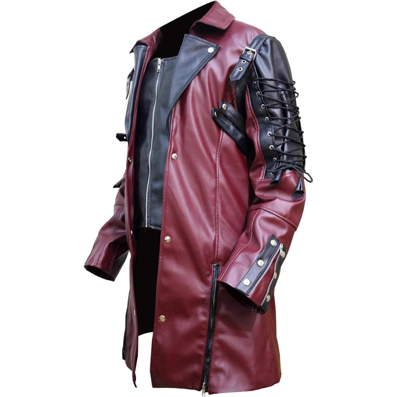 Muška PU kožna jakna za motocikle u gotičkom stilu, steampunk retro dizajn