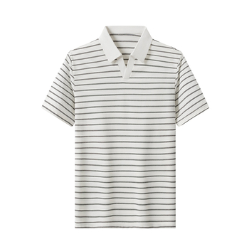 Tricou polo masculin de vară, cu mânecă scurtă, dungat, croială lejeră, guler