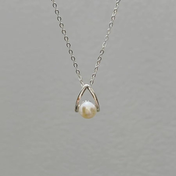 Colier cu perle bifurcat pentru femei, lungime până la claviculă, stil elegant minimalist, accesoriu versatil