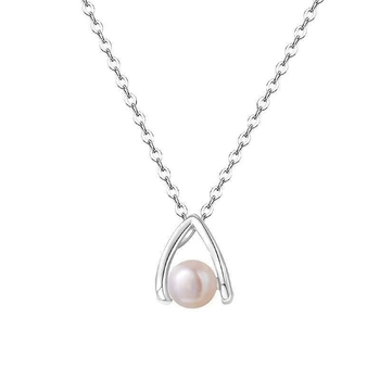 Colier cu perle bifurcat pentru femei, lungime până la claviculă, stil elegant minimalist, accesoriu versatil