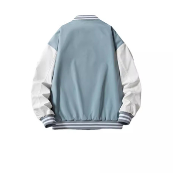 Egyénre szabható férfi baseball dzseki koreai stílusban, lazán szabott streetwear, színblokkokkal és betűs mintával