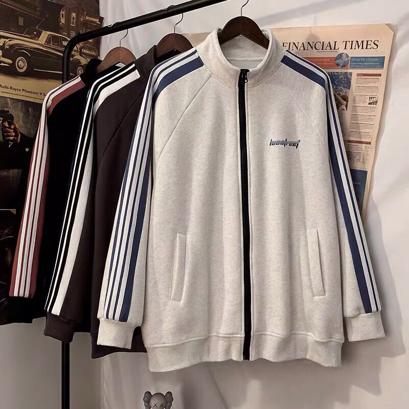 Geacă sport personalizată pentru bărbați, croială lejeră primăvară-toamnă, jachetă baseball versatil în stil cardigan