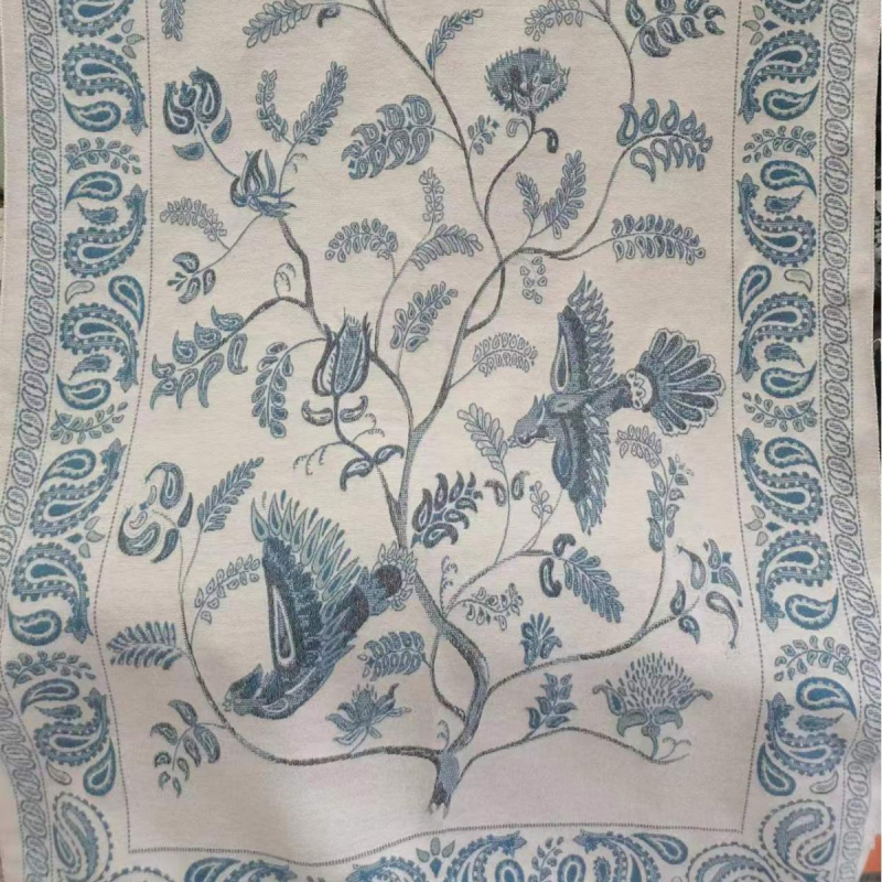 Bluebird etnikus stílusú meleg vastag sál iroda és téli viselethez, műkasmírral helyettesített, 185×65 cm, poliészter