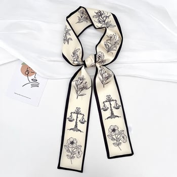 Ljetni dugi šal za kosu od sintetičke svile, elegantan vintage stil, francuski romantizam, tanka traka