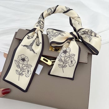 Ljetni dugi šal za kosu od sintetičke svile, elegantan vintage stil, francuski romantizam, tanka traka