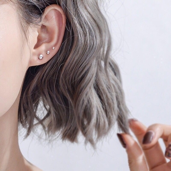 S925 srebrne naušnice s okruglim kuglicama – unisex minimalističkog stila, inspirirano Korejom i Japanom