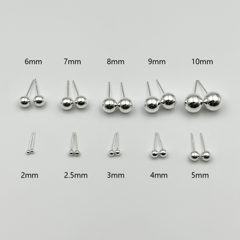 S925 srebrne naušnice s okruglim kuglicama – unisex minimalističkog stila, inspirirano Korejom i Japanom