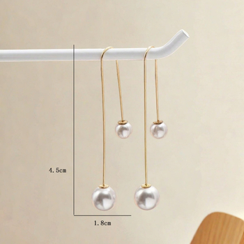 Cercei lungi cu perle artificiale pentru femei – elegante, stil minimalist și versatile