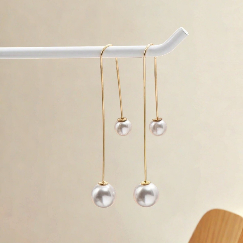Cercei lungi cu perle artificiale pentru femei – elegante, stil minimalist și versatile