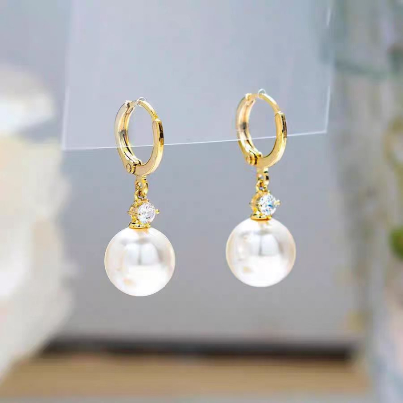 Cercei pentru femei cu perle roz Manta – design simplu, dulce și elegant, în stil japonez-coreean
