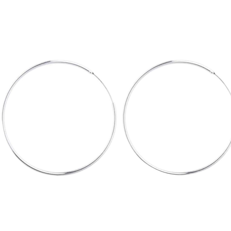S999 srebrne naušnice – velike kružne, minimalističke i elegantne