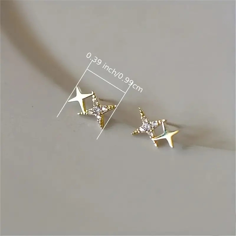 Korejske mini naušnice sa zvjezdicom Dongdaemun za žene, eteričan i elegantan stil, originalni dizajn, ušna šipka od 14k zlata, umjetna perla