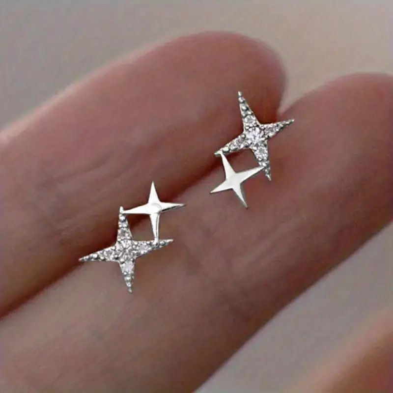 Korejske mini naušnice sa zvjezdicom Dongdaemun za žene, eteričan i elegantan stil, originalni dizajn, ušna šipka od 14k zlata, umjetna perla