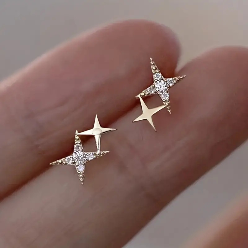 Korejske mini naušnice sa zvjezdicom Dongdaemun za žene, eteričan i elegantan stil, originalni dizajn, ušna šipka od 14k zlata, umjetna perla