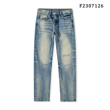Muške traperice od selvedge denima u američkom retro stilu, crveni rub, distressed, vintage isprano, kroj slim straight