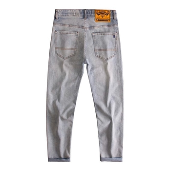 Premium muške traperice od denima, slim-fit, dužina do gležnja, Snowflake Blue boja, četiri smjera rastezljivosti, jesenski stil