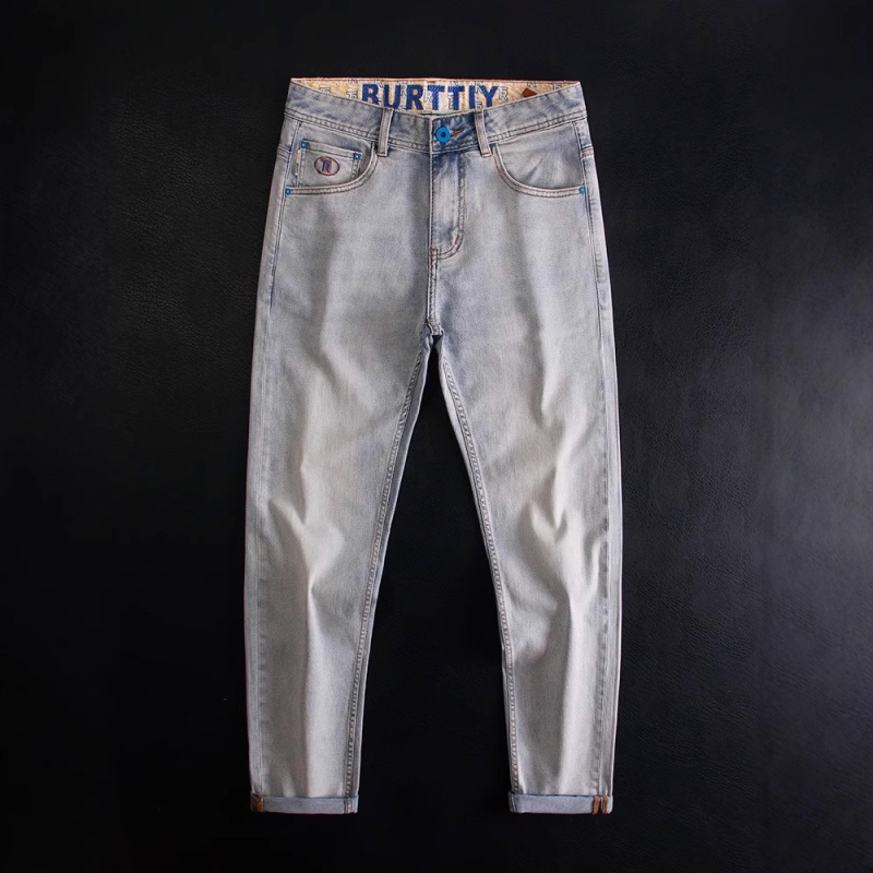 Premium muške traperice od denima, slim-fit, dužina do gležnja, Snowflake Blue boja, četiri smjera rastezljivosti, jesenski stil