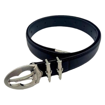 Novi retro dizajnerski pojas za žene s crnom metalnom kopčom