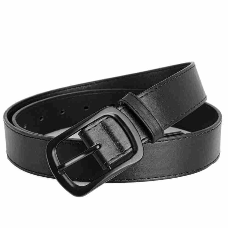 Unisex ljetni kaiš za traperice, široki, retro minimalističkog stila, crna kopča s pinom, PU koža