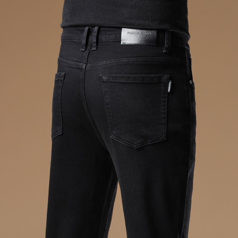 Férfi slim-stretch farmernadrág, egyenes szabás, 9/10 hossz, középmagas derekú, pamut denim