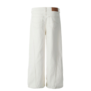 F9050 Man Kun farmernadrág férfiaknak, uniszex, fehér, egyenes lazított szabás, streetwear, amerikai retro stílus