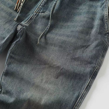 Őszi 2024 férfi farmer, amerikai stílus, nehéz mosott denim, vintage retro, laza szabású, enyhén egyenes szárú, mindennapi nadrág