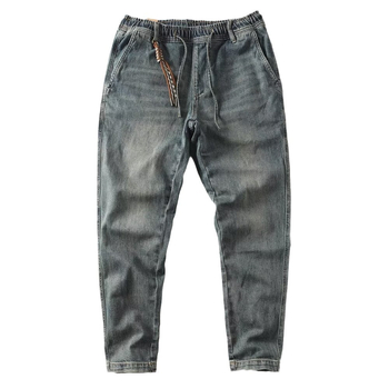 Őszi 2024 férfi farmer, amerikai stílus, nehéz mosott denim, vintage retro, laza szabású, enyhén egyenes szárú, mindennapi nadrág
