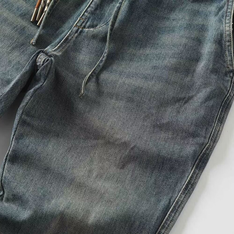 Őszi 2024 férfi farmer, amerikai stílus, nehéz mosott denim, vintage retro, laza szabású, enyhén egyenes szárú, mindennapi nadrág