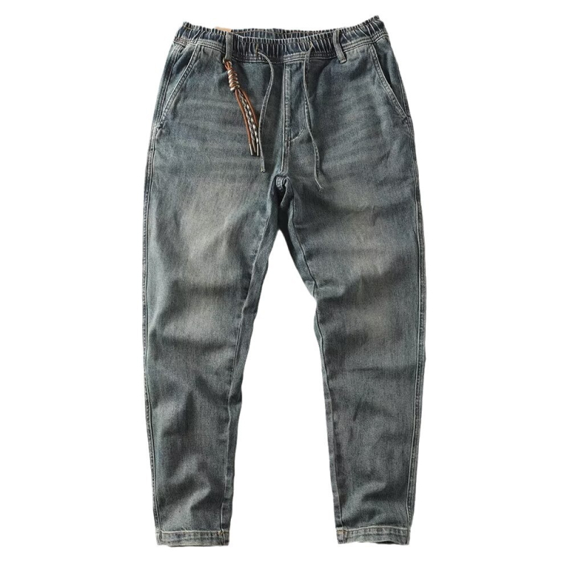 Őszi 2024 férfi farmer, amerikai stílus, nehéz mosott denim, vintage retro, laza szabású, enyhén egyenes szárú, mindennapi nadrág