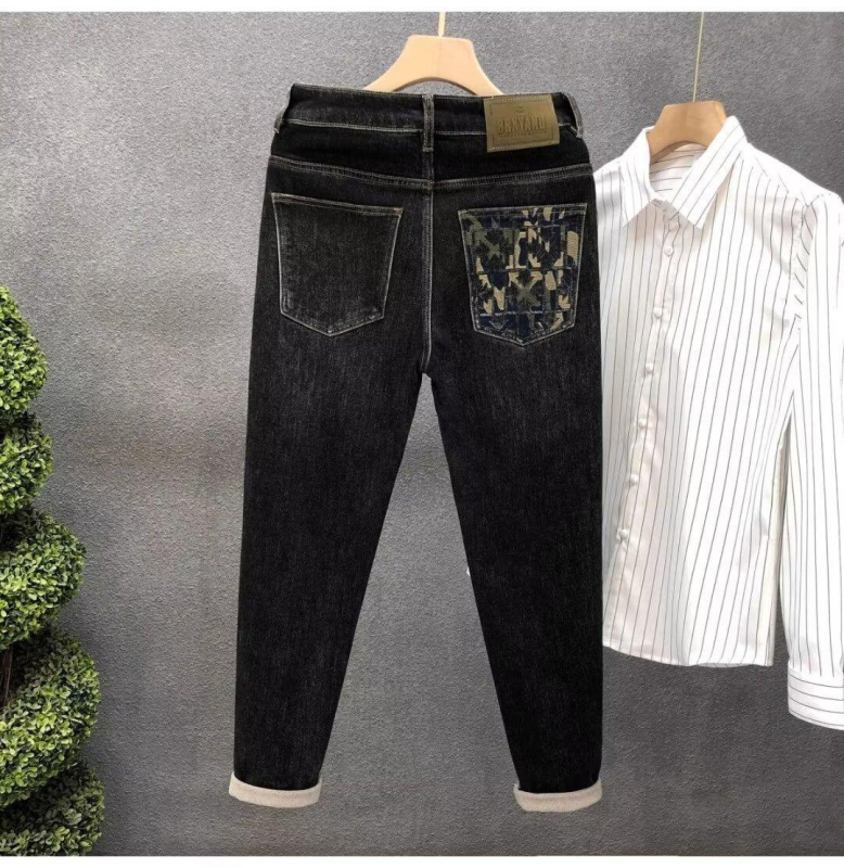 Férfi Slim Fit farmernadrág, divatos, magas minőség, 2025 tavasz kollekció