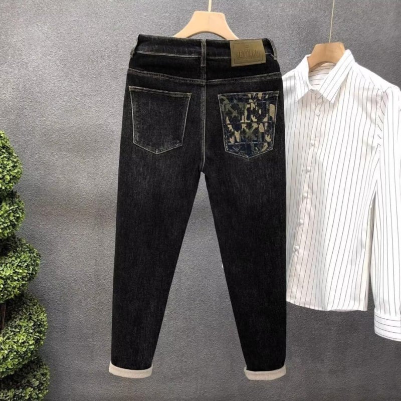 Férfi Slim Fit farmernadrág, divatos, magas minőség, 2025 tavasz kollekció