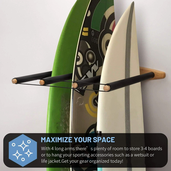 Zidni stalak za Surfboard, Paddle Board, Kayak i Canoe; trostruki stalak za snowboard