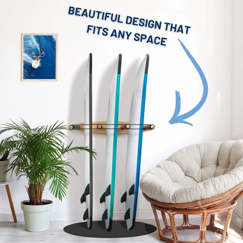 Zidni stalak za Surfboard, Paddle Board, Kayak i Canoe; trostruki stalak za snowboard