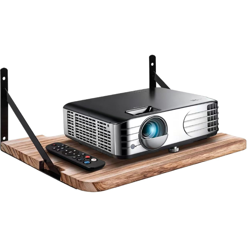Masivna drvena zidna polica za set-top box i projektor